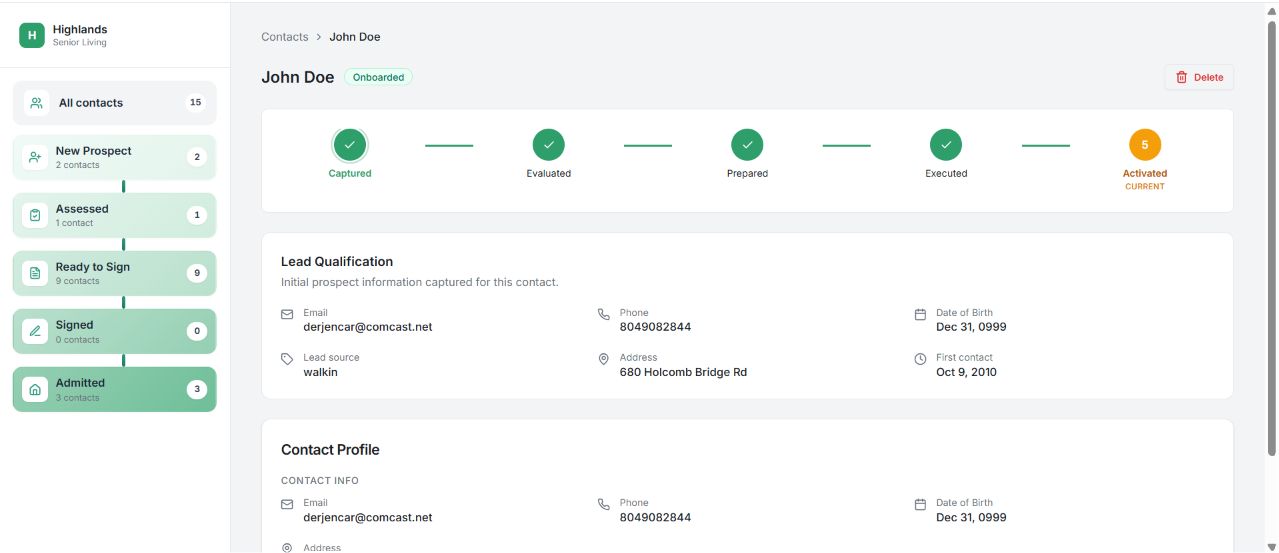 Resident progress tracker