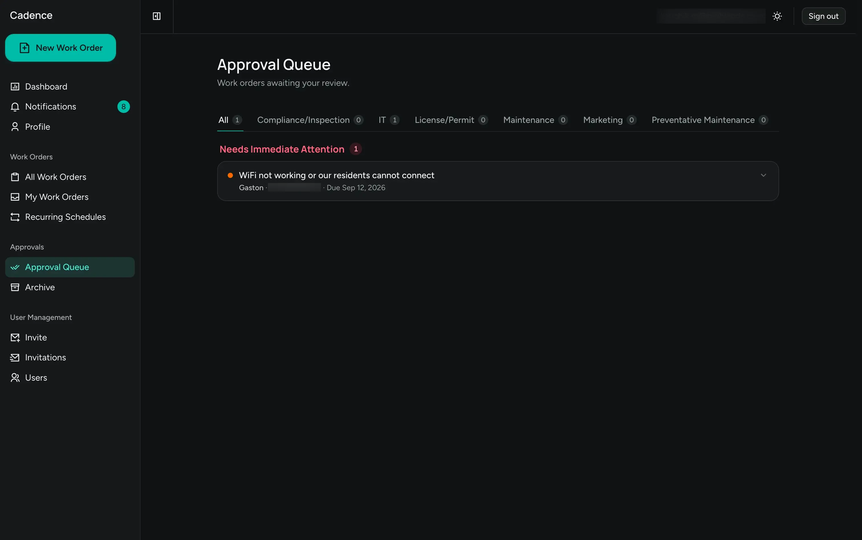 Approval queue